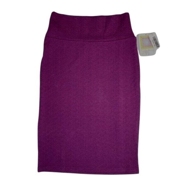 LuLaRoe CASSIE Pencil Skirt Solid Grape Purple XS Extra Small Knee Length NWT - Picture 1 of 4